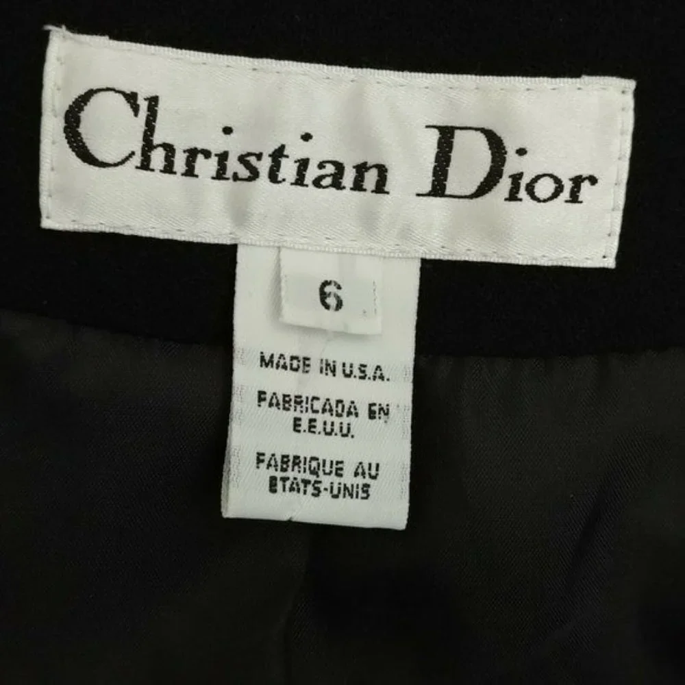 Christian Dior Women's Jacket Blazer Rhinestones Zipper In Black Size 6